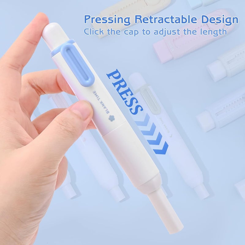 MG 4Pcs Retractable Click Pencil Eraser Pens, Cute Soft Rubber Stick Mechanical Eraser Pen, Large White Erasers for Art Drawing School Stationery Supplies - Image 3